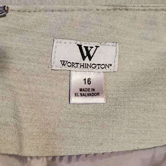 Worthington Light Gray Skirt Women's Size 16 Polyester Rayon Spandex - Picture 3 of 4